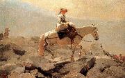 Winslow Homer Hakusan in horse riding trails painting